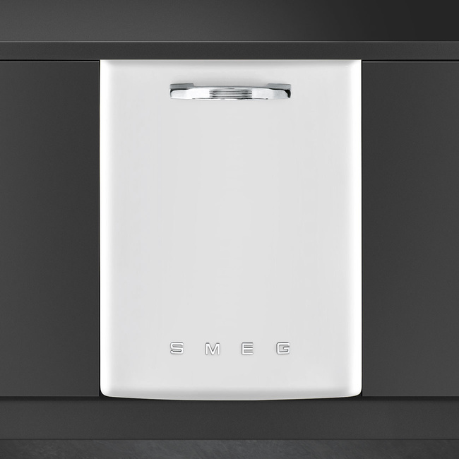 Smeg - Zmywarka do Naczyń, 60 Cm, 50S, Biały 50's Style Stfabwh3 Biały (Chromowany Uchwyt).
