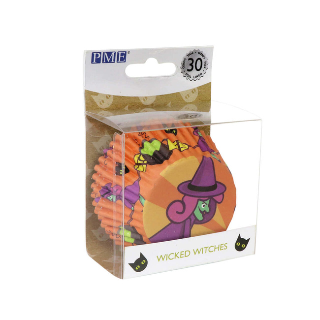 Papilotki do babeczek PME Czarownice na Halloween, 30 sztuk