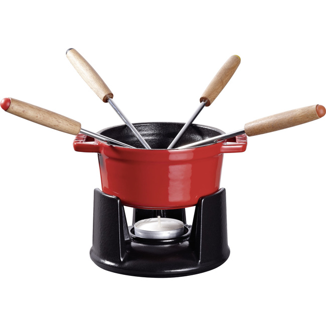 Mini Zestaw do Fondue 10 cm, Czerwony - Staub