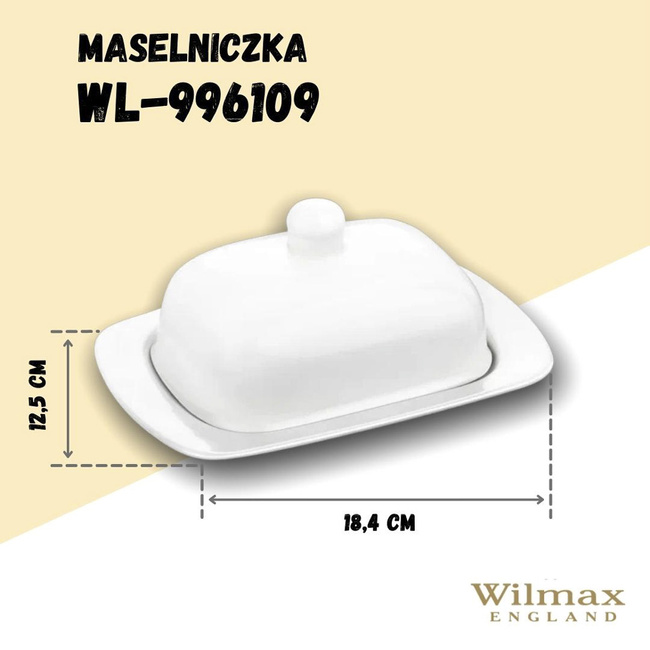 Maselnica porcelanowa biała - Wilmax