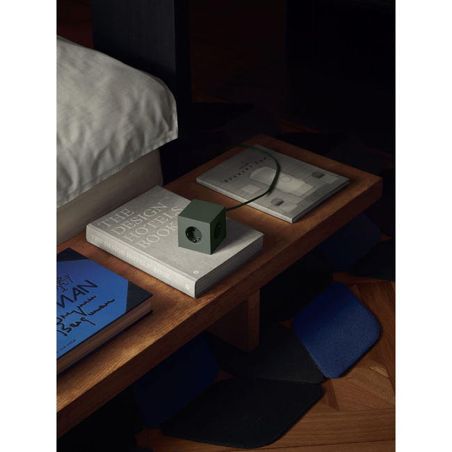 Listwa zasilająca Square 1 z podwójnym Usb-C 30 W i podstawą magnetyczną 3 M - zielona - Avolt