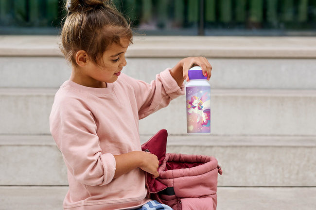 Bidon dla dziewczynki Mepal Pop-Up Campus 400 ml Fairy Garden, wzór wróżkowy ogród