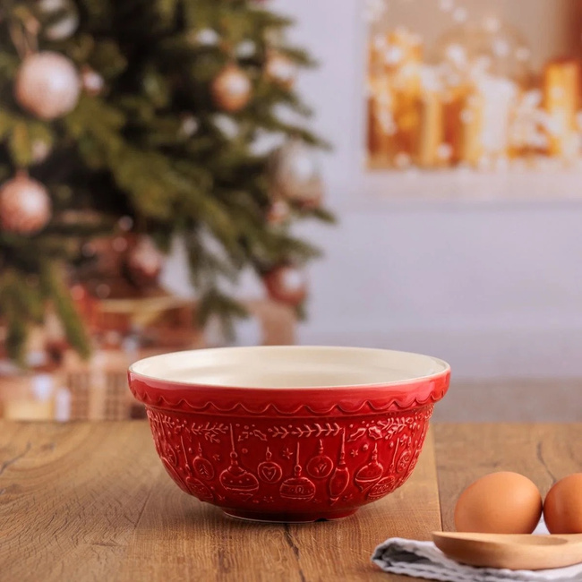 Misa ceramiczna Mason Cash Deck the Halls 21 cm, 1,1 l, czerwona