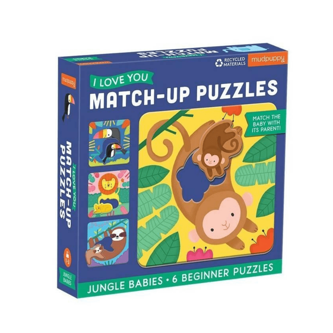 Mudpuppy Pierwsze Puzzle I Love You Rodzice i Dzieci Dżungla 1-3 Lata