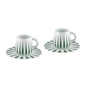 Filiżanki do kawy ze spodkami Alessi Delight NZ08SET GR, 2 szt., zielone, 110 ml