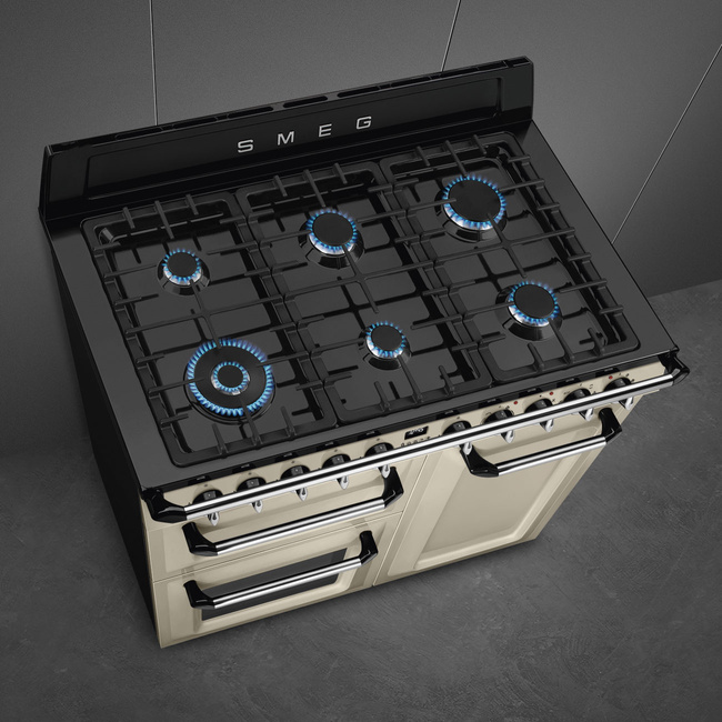 Smeg - Kuchnia Wolnost, 100cm, Victoria, Krem. Victoria TR103P Kremowy.