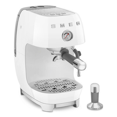 Smeg - Ekspres do kawy, kolbowy ECF03WHEU 50's Style - White