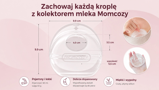 Momcozy BC003 | Kolektor na mleko matki | Podwójny, 90ml