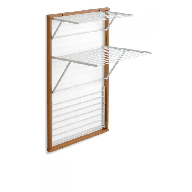 Arredamenti Karim Naścienna suszarka na pranie - 63 x 68 cm, Brązowy