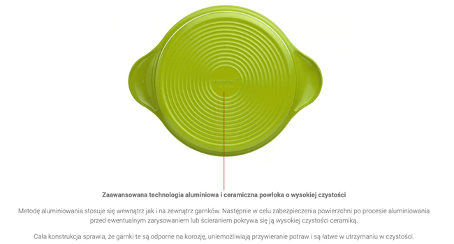 HAPPYCALL Garnek Aluminiowo-Ceramiczny Alumite 18 cm 1,8 l zielony