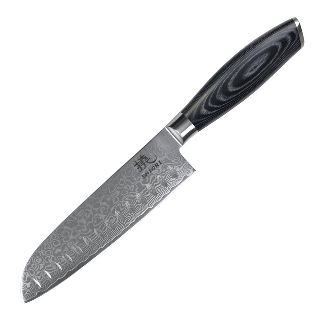 Shiori - 3-Set Kuro Murō + Santoku + Sifu - Zestaw Trzech Noży Ze Stali Damasceńskiej