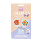 Torebki na cake pops PME ze srebrnymi wstążkami, 15,2 x 9,5 cm