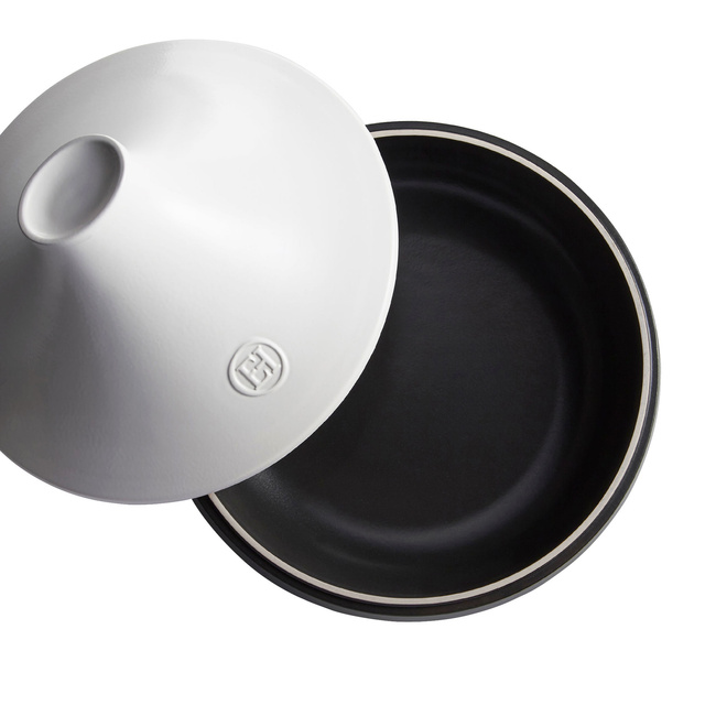 garnki do gotowania na indukcji 33 cm 4 l tagine delight biało-czarny - Emile Henry