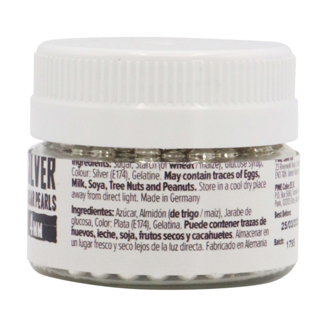 Cukrowe perełki dekoracyjne 100 g 4 mm, srebrne