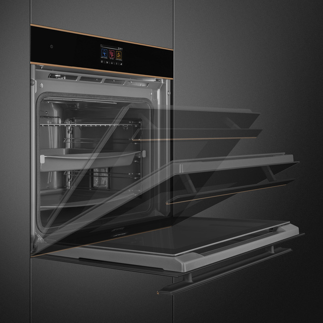 Smeg - Piekarnik, 60 cm, Dsn dsn Sop6604Tpnr Czarne Szkło + Miedź
