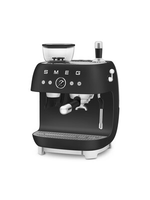 Smeg - Ekspres do kawy, kolbowy z wbudowanym młynkiem EGF03BLMEU 50's Style - czarny