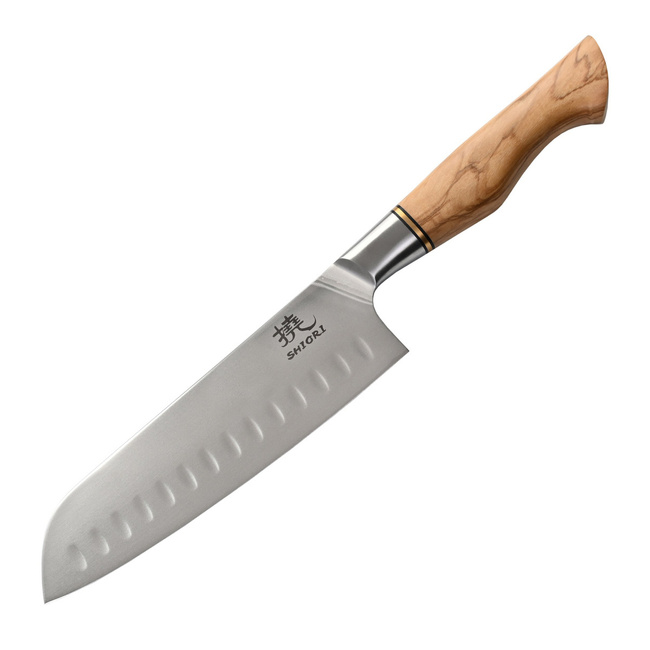Shiori - Shibuki Santoku - uniwersalny, wielozadaniowy nóż szefa kuchni ze stali Sandvik 14C28N