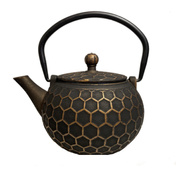 Dzbanek do herbaty żeliwny 0,5l Blast czarno-złoty - Zest for Life