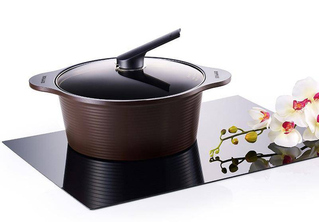 HAPPYCALL Garnek Aluminiowo-Ceramiczny Alumite 28 cm 6,3 L brązowy