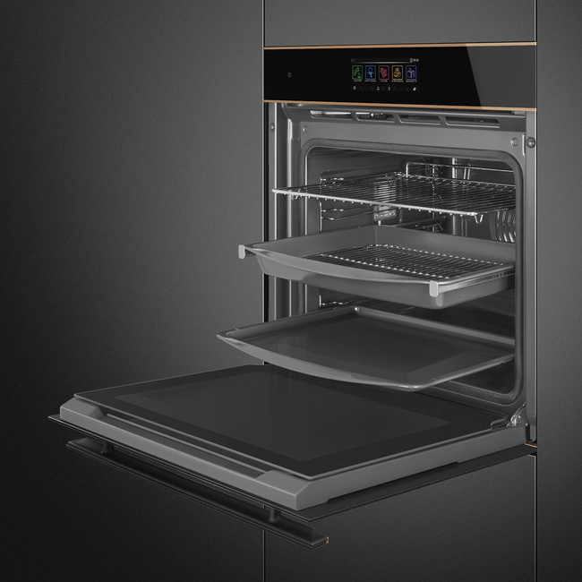 Smeg - Piekarnik, 60 cm, Dsn Dolce Stil Novo Sop6606S2Pnr czarne szkło
