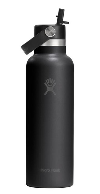Butelka termiczna Hydro Flask Standard Mouth 21 oz (621 ml) ze słomką Flex Straw, czarna