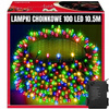EXTRALINK Lampki choinkowe świąteczne 10,5m 100 LED ciepłe multikolor na baterie