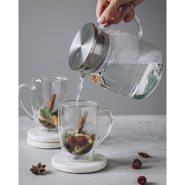 Wilmax Dzbanek Szklany Ze Stalową Pokrywą 1l