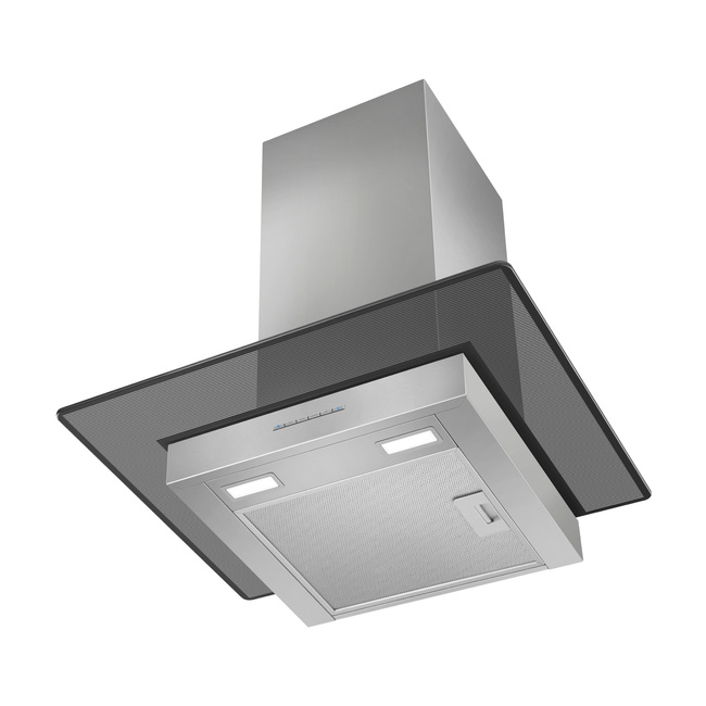 Okap przyścienny Smeg KBT600VE w kształcie litery T, 60 cm, stal i szkło