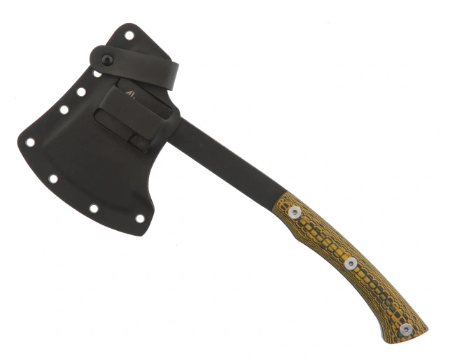 Tomahawk Womsi Full Tang z żółtą rękojeścią G10, 30,5 cm, kabura Kydex i torba