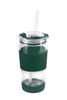 Kubek termiczny szklany ze słomką 600 ml Zielony Fuori 30398 - Vialli Design