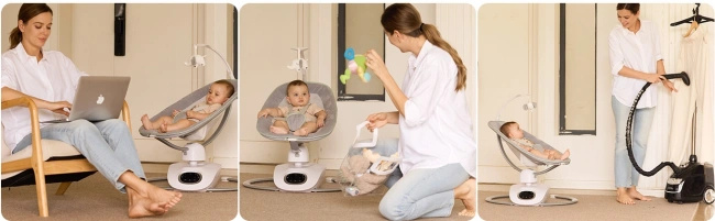 Bujak elektryczny dla niemowląt Momcozy AW01 Cocosway z siedziskiem obracanym o 180°