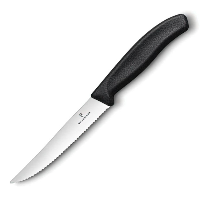 Victorinox Nóż Uniwersalny Ząbkowany z Rękojeścią Syntetyczną 12 cm, Czarny