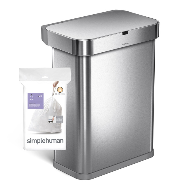 Worki na śmieci Simplehuman Custom Fit kod Q, 50 do 65 l, 60 szt., białe