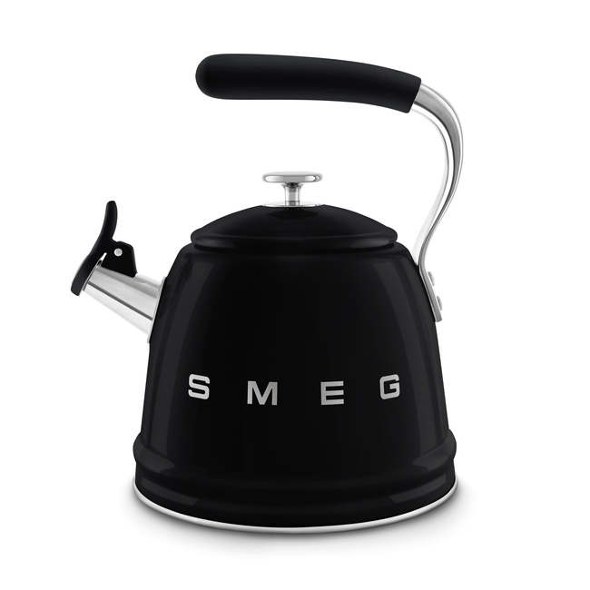 Smeg - Czajnik z Gwizdkiem, Czarny SDA 50's Style WKF01BL