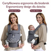 Nosidełko Momcozy BC001 PureHug z szelkami X, szare, przewiewne