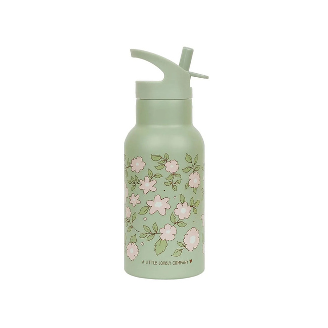 Kubek ze słomką dla dzieci Blossoms Sage 350 ml - A Little Lovely Company