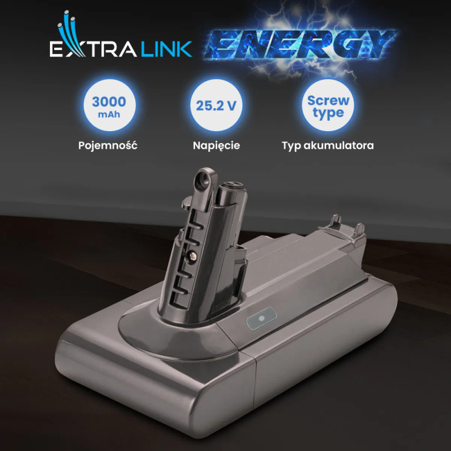 Extralink | Bateria, Akumulator do Odkurzacza, Zamiennik dla Dyson V11 | (Screw Type) 25.2V 3000mAh