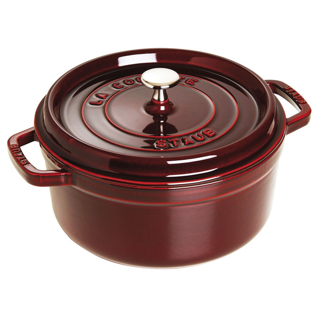 Staub La Cocotte garnek żeliwny okrągły 3.8 ltr, grenadynowy