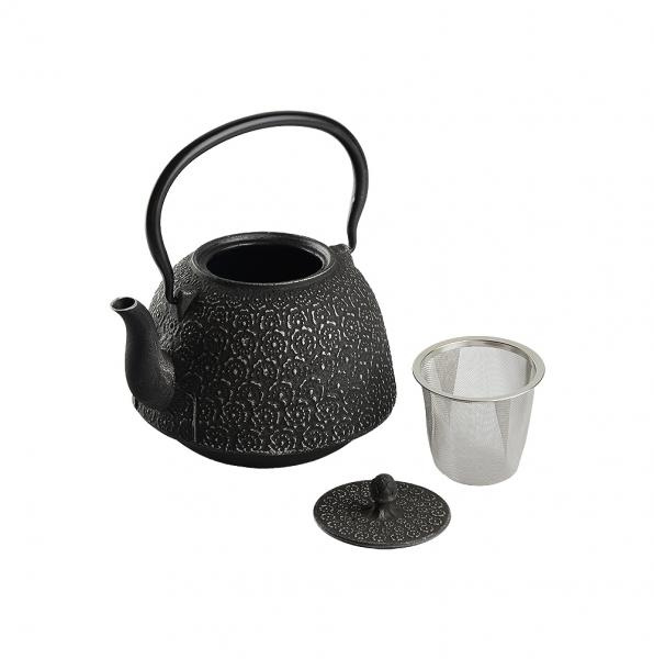 Czajnik żeliwny 1,3l Garden czarno-srebrny - Zest for Life