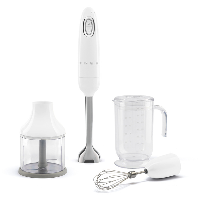 Smeg - Blender ręczny z akcesoriami HBF03WHEU 50's Style - biały