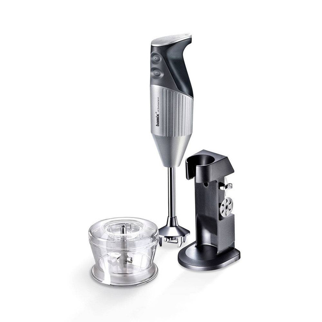 Blender ręczny Bamix Deluxe M160 z młynkiem w zestawie - srebrny - Outlet