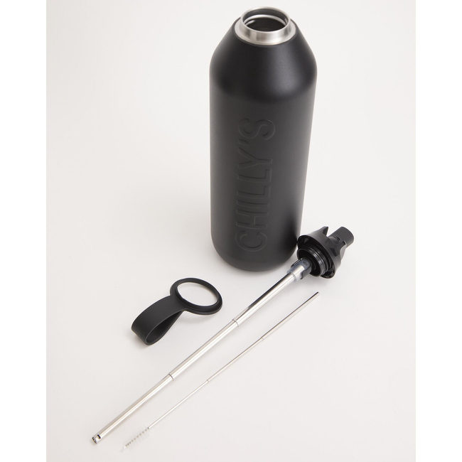 Butelka termiczna Chilly's Series 3 Flip ze słomką, 1000 ml, Onyx