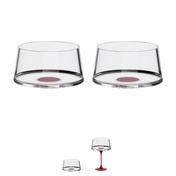 Kieliszki do szampana Trebonn SplitGlass, szerokie, czerwone, 250 ml, 2 szt., bez nóżki