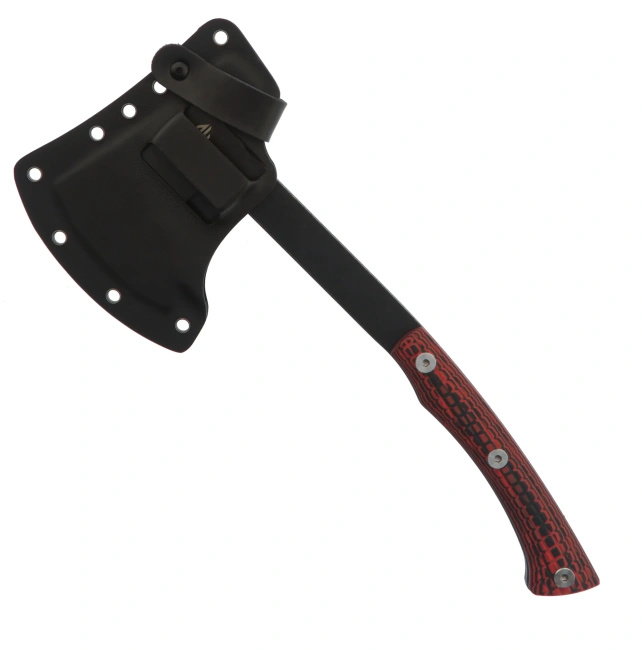 Tomahawk Womsi Full Tang z czerwoną rękojeścią G10, 30,5 cm, kabura Kydex i torba