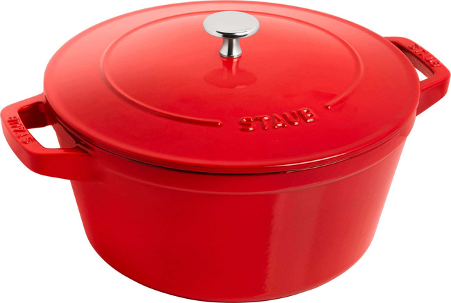 Staub zestaw 3 naczyń + pokrywka 24 cm czerwony