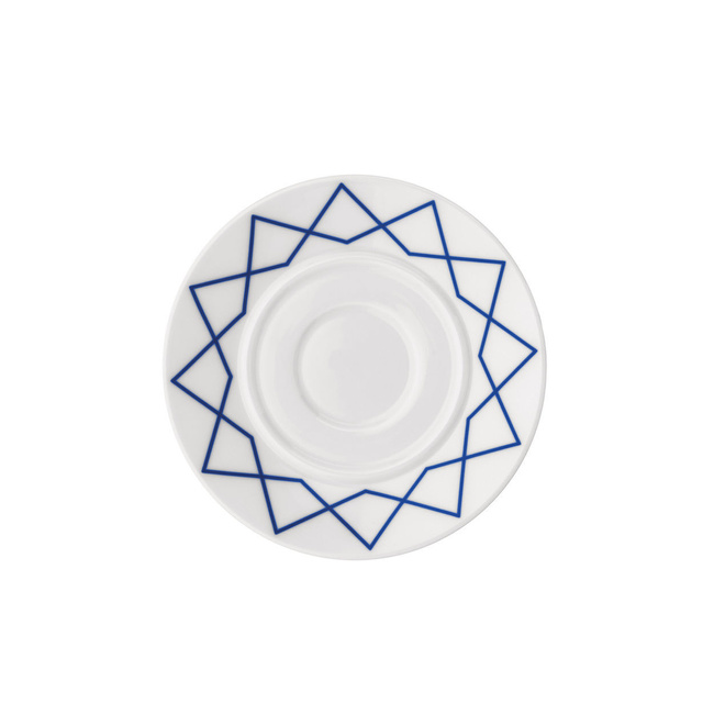 Spodek do filiżanki do herbaty i kawy z białej, zdobionej porcelany La Bella Tavola - Alessi