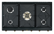 Smeg - Płyta gazowa, 90 cm, Coloniale Coloniale SRV896Aogh Antracytowy (pokrętła w kolorze mosiężnym)