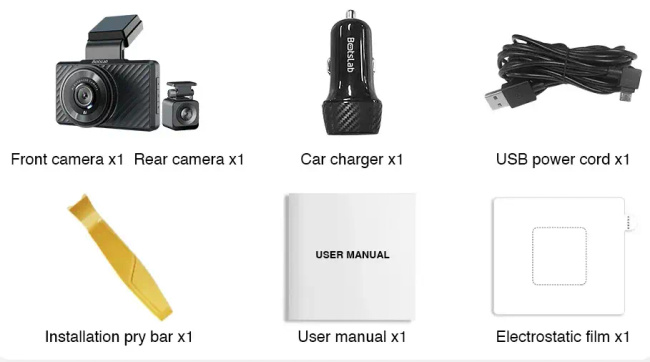 Botslab G500H Pro Rejestrator Samochodowy 3K Przód 1080p Tył GPS WiFi 2.4GHz Monitoring Jazdy