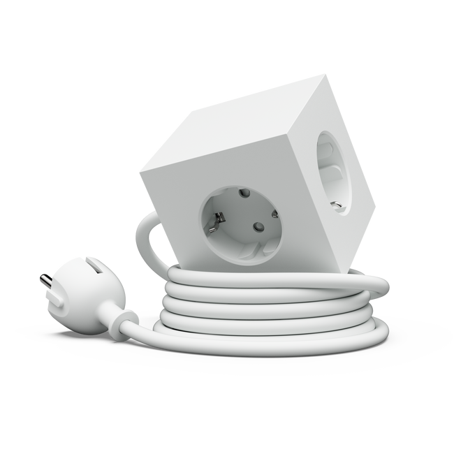 Listwa zasilająca Square 1 z podwójnym Usb-c 30 w i magnetyczną podstawą 1,8 m - biała - Avolt