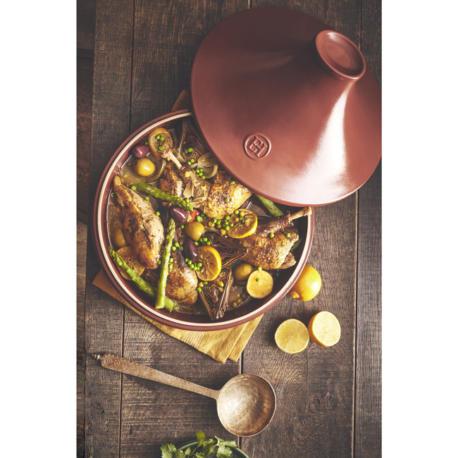 Tagine Delight Indukcja 26cm 2l, Czerwono, Czarny - Emile Henry